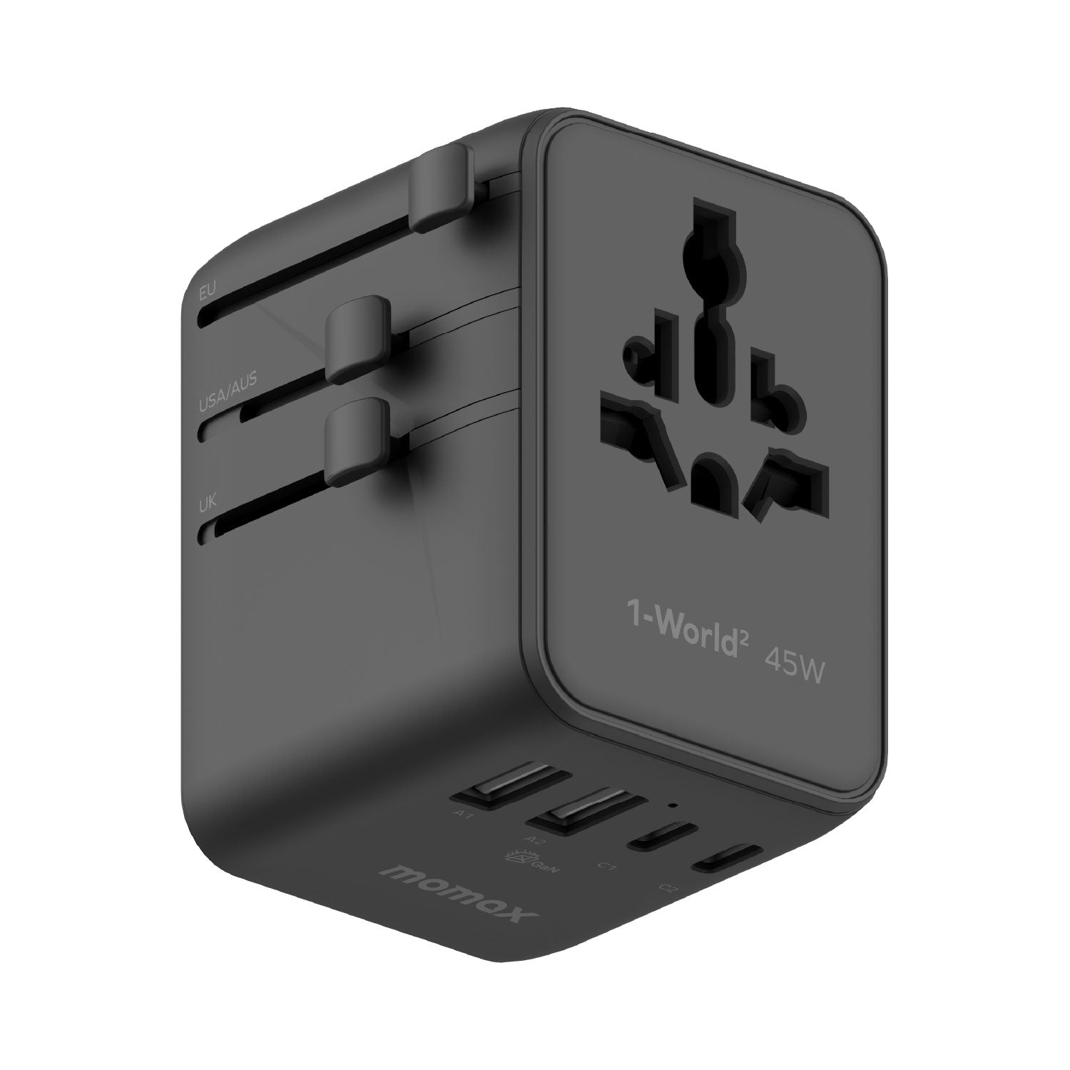 1-World² 45W 5-Port Dual AC Travel Adapter