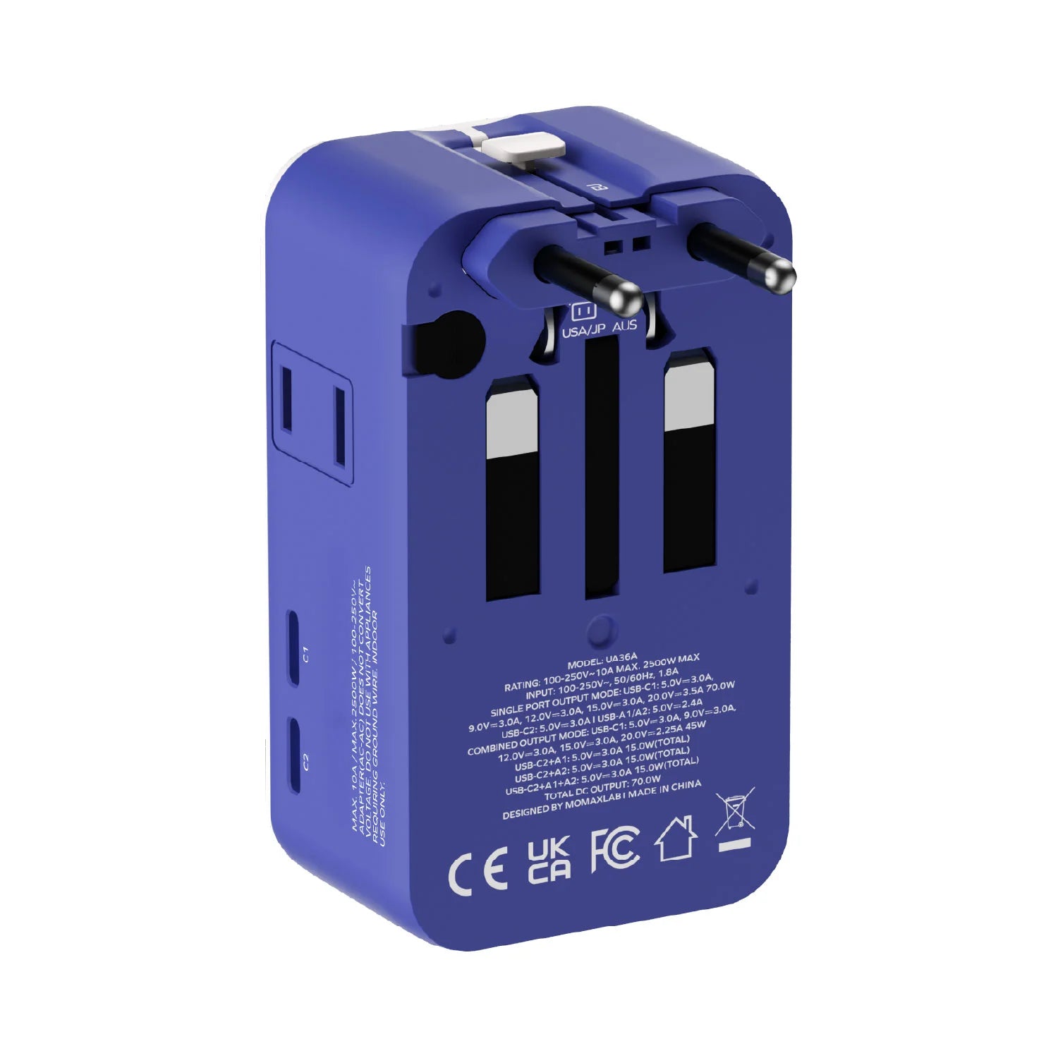 1-World² Pocket 70W 四接口雙 AC 旅行充電插座