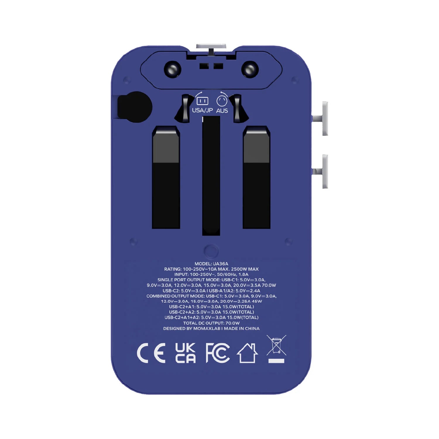 1-World² Pocket 70W 四接口雙 AC 旅行充電插座