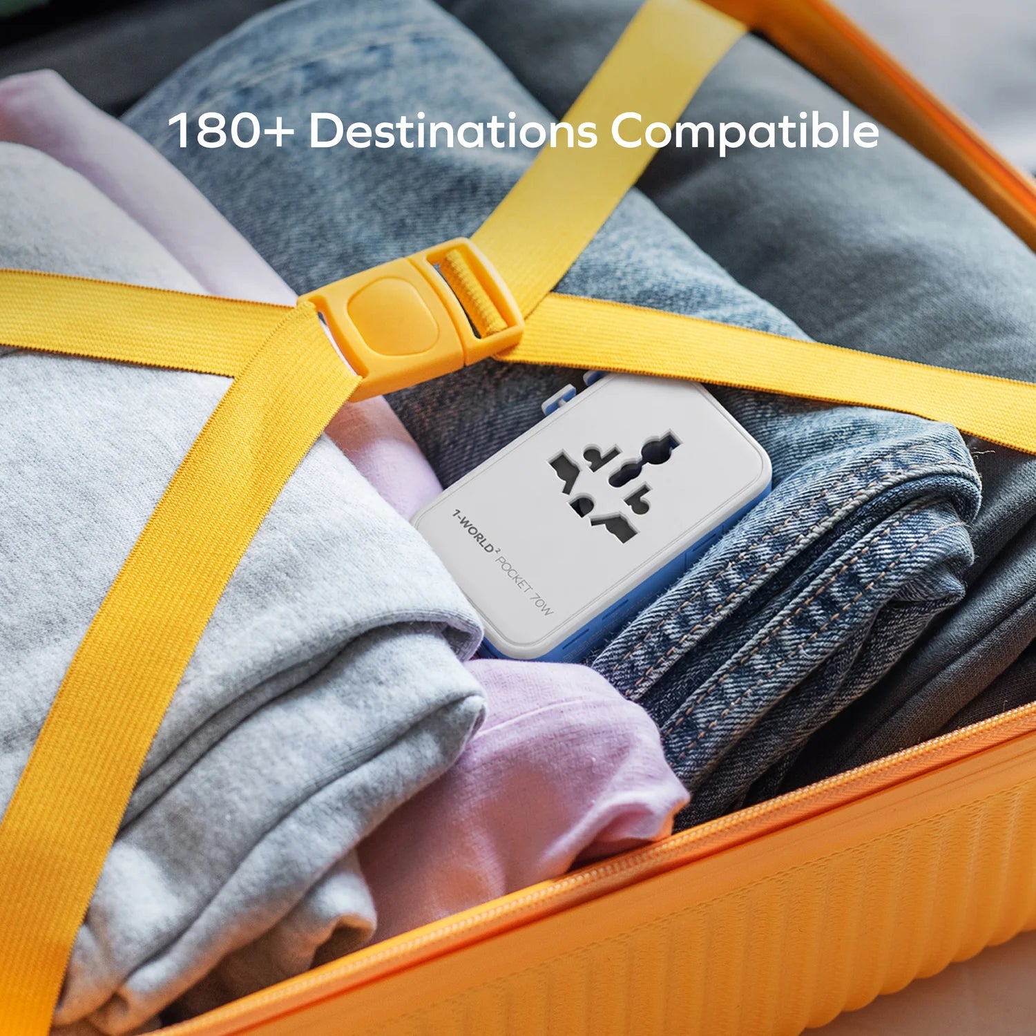 1-World² Pocket 70W 四接口雙 AC 旅行充電插座