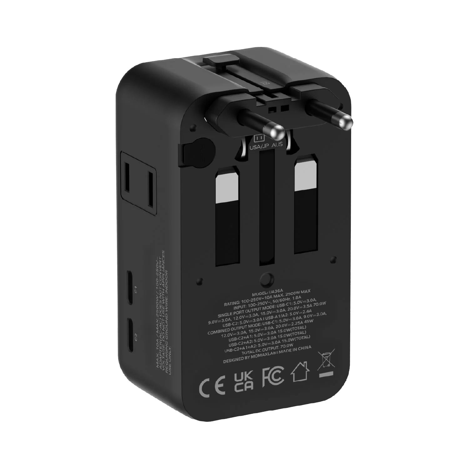 1-World² Pocket 70W 四接口雙 AC 旅行充電插座