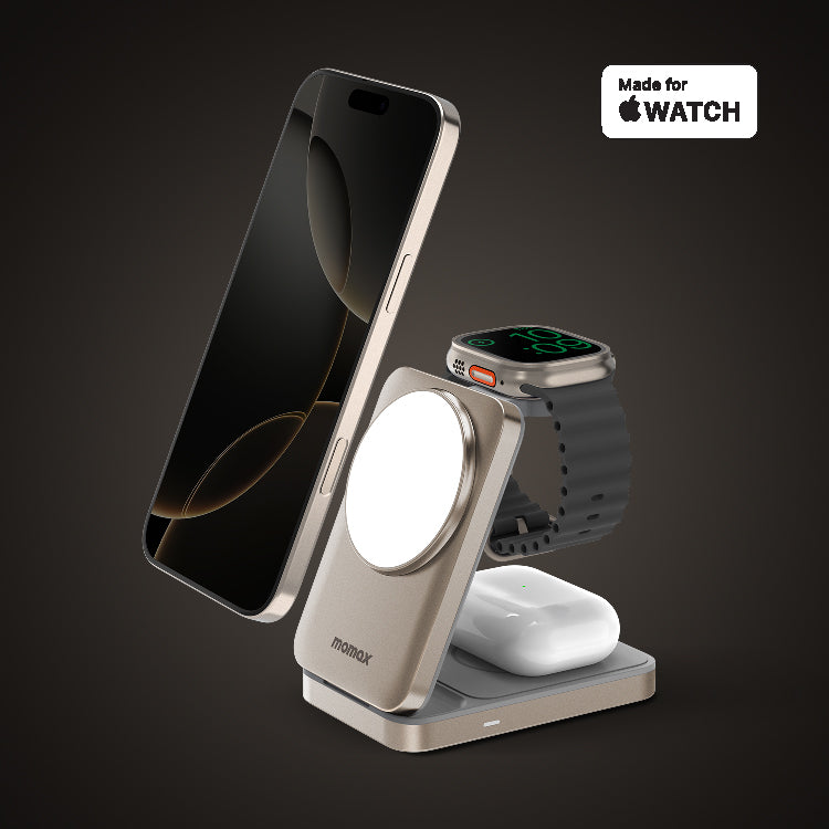 1-Charge Q.Port 3-in-1 Foldable Qi2 15W Magnetic Wireless Charging Stand