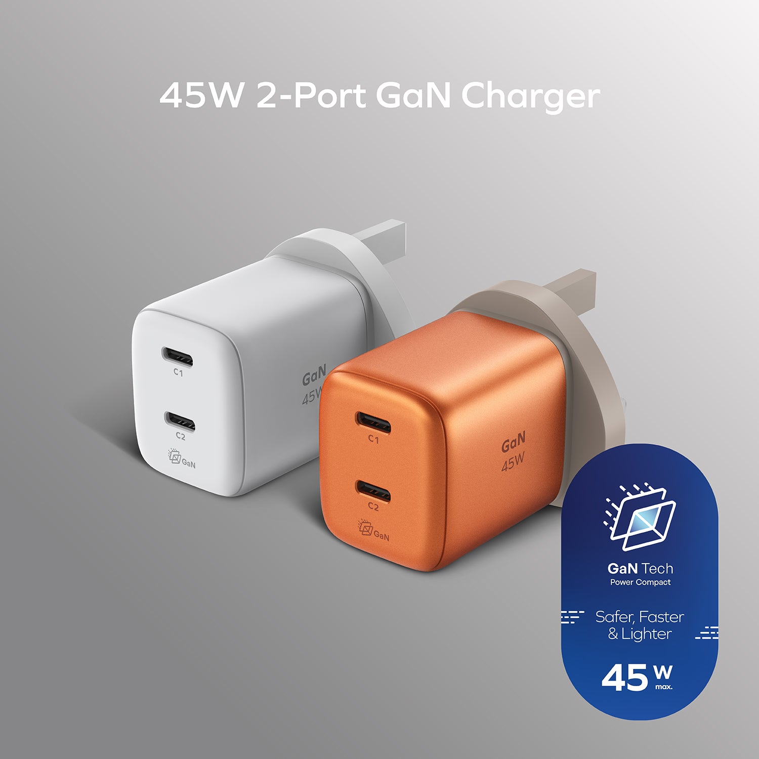 1-Charge 45W 雙輸出 GaN 充電器 [新品預售 | 預計 10 月頭登場]