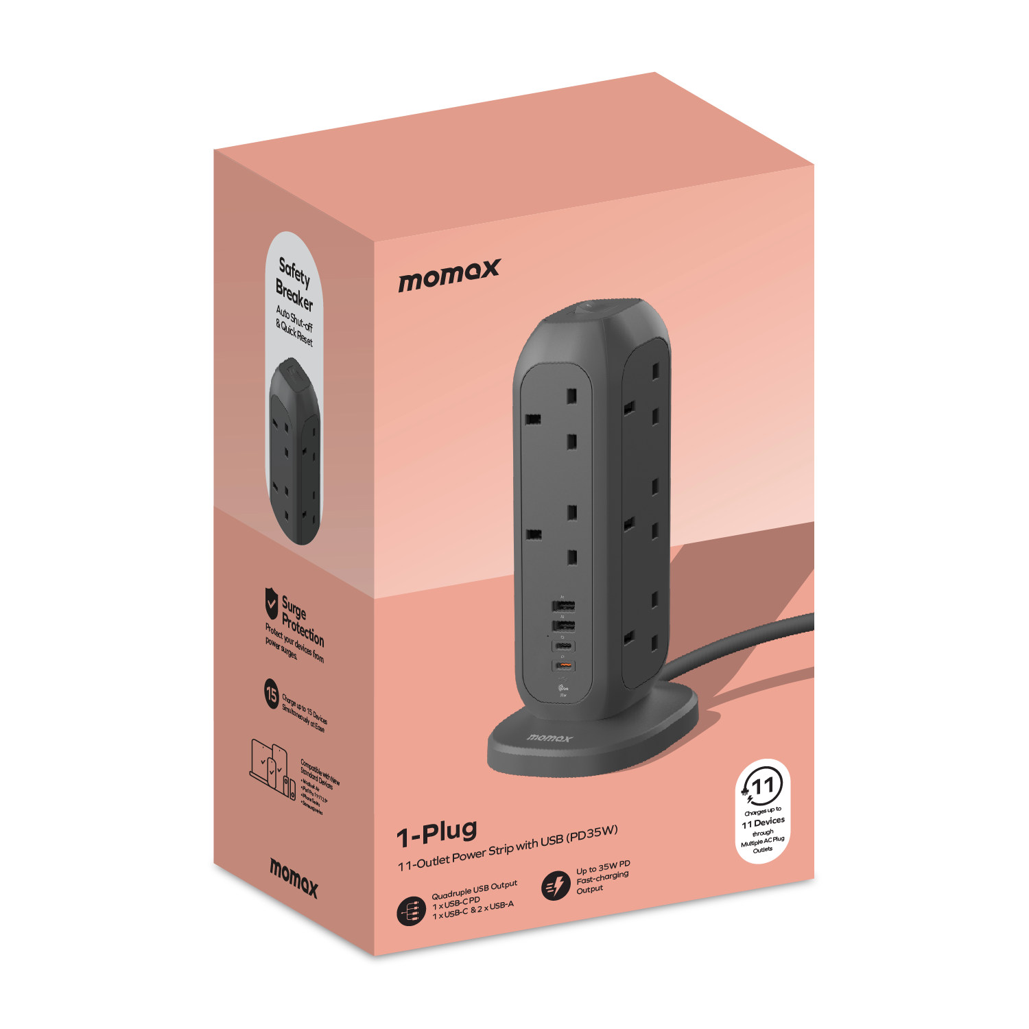1-Plug PD35W 2A2C 11 位拖板