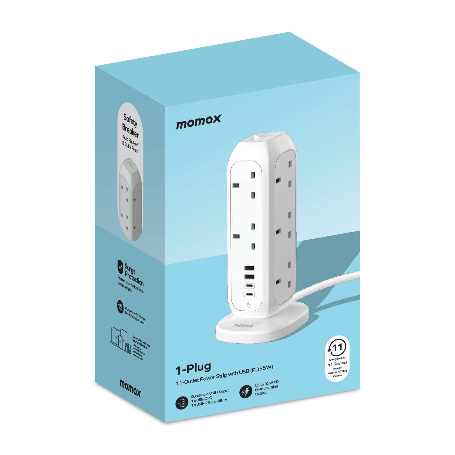 1-Plug PD35W 2A2C 11 位拖板