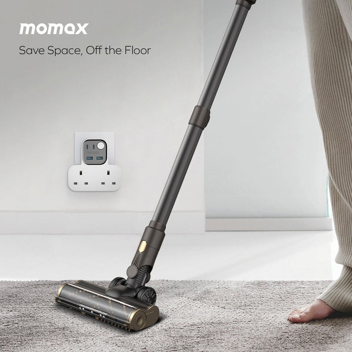 Momax US17UKW 1-Charge Work Flow T-shaped Extension 2 Socket with USB description image 2