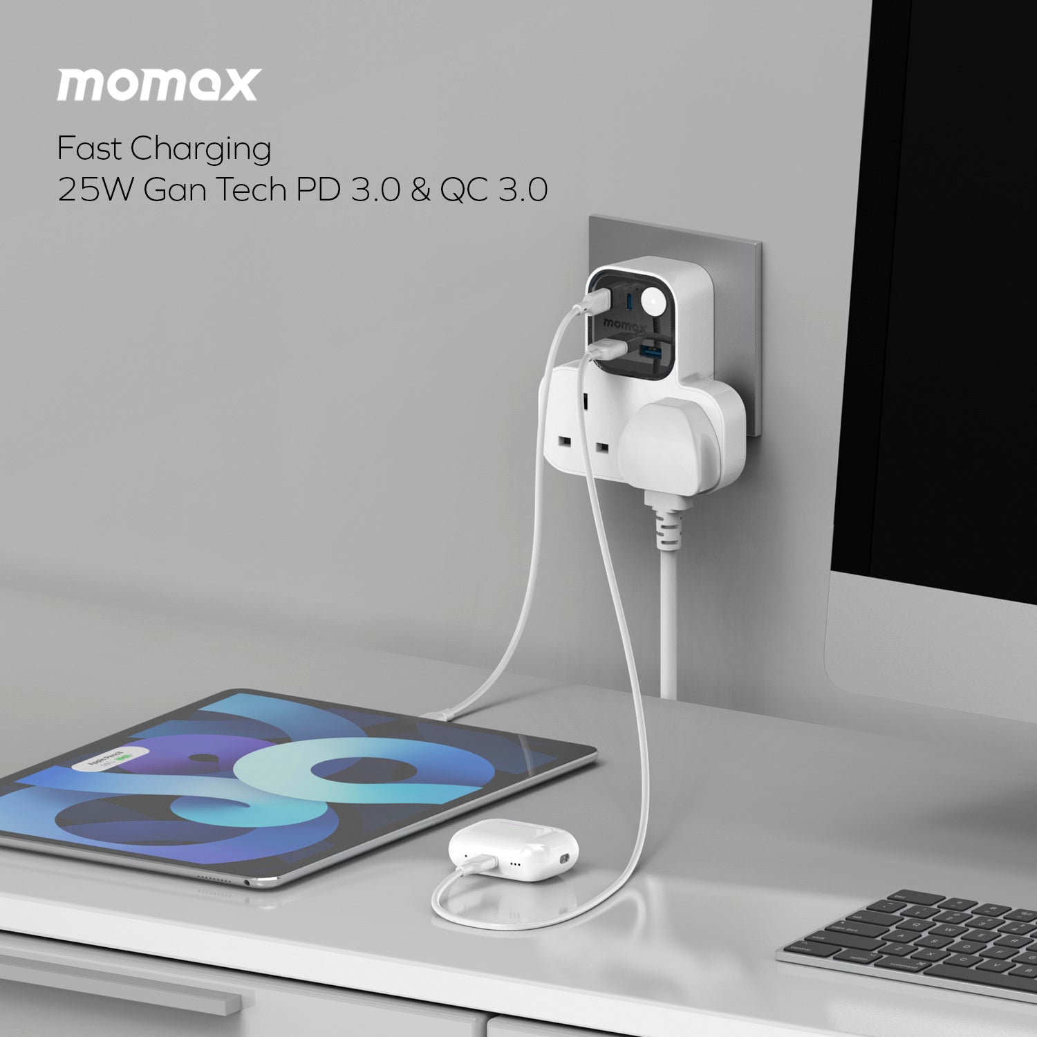 1-Charge Work Flow USB +  2口T型插座 [新品預售 | 預計9月中到貨]