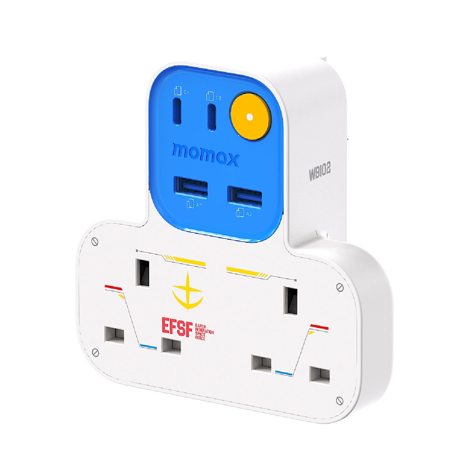 1-Charge Work Flow T-shaped Extension 2 Socket with USB 