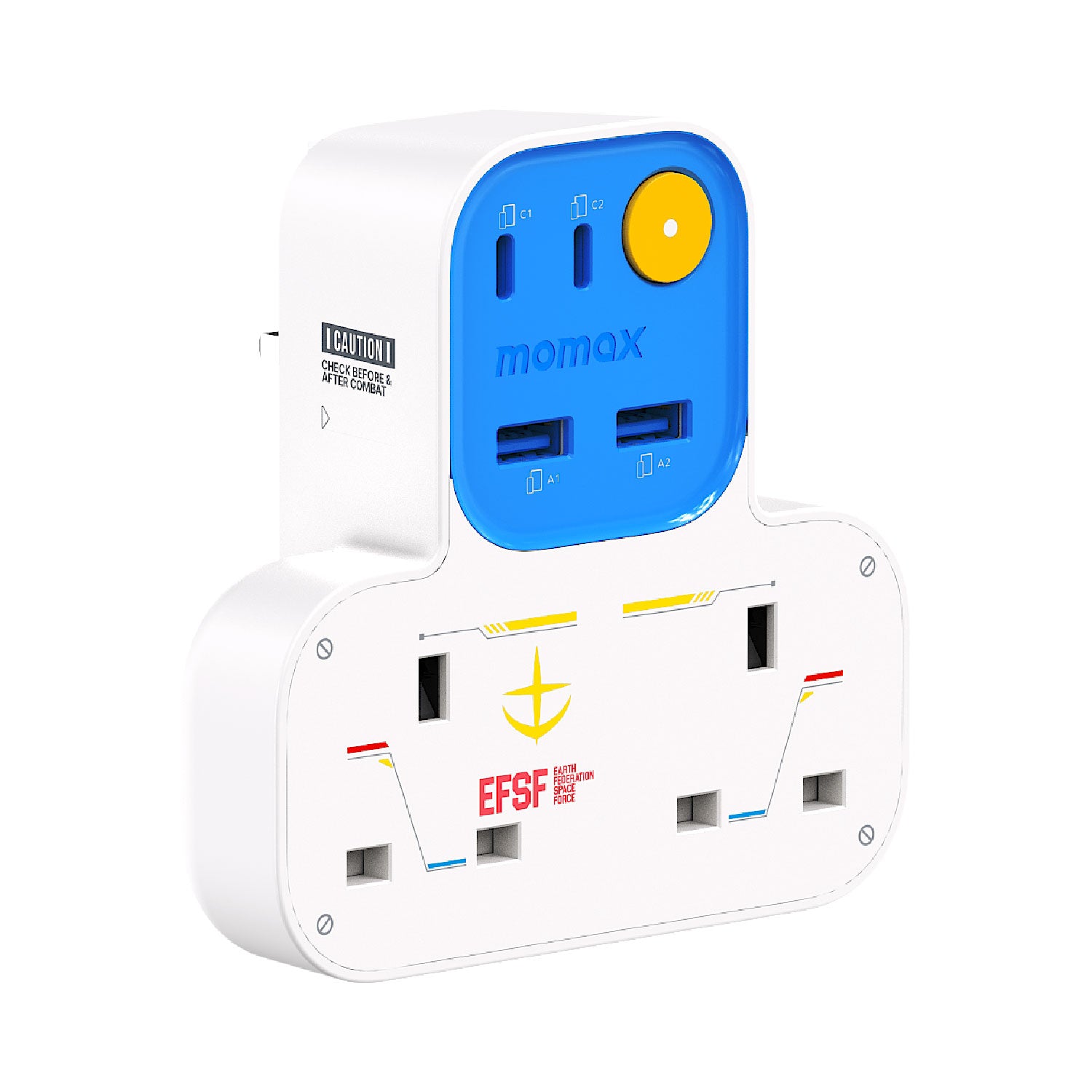 1-Charge Work Flow T-shaped Extension 2 Socket with USB 