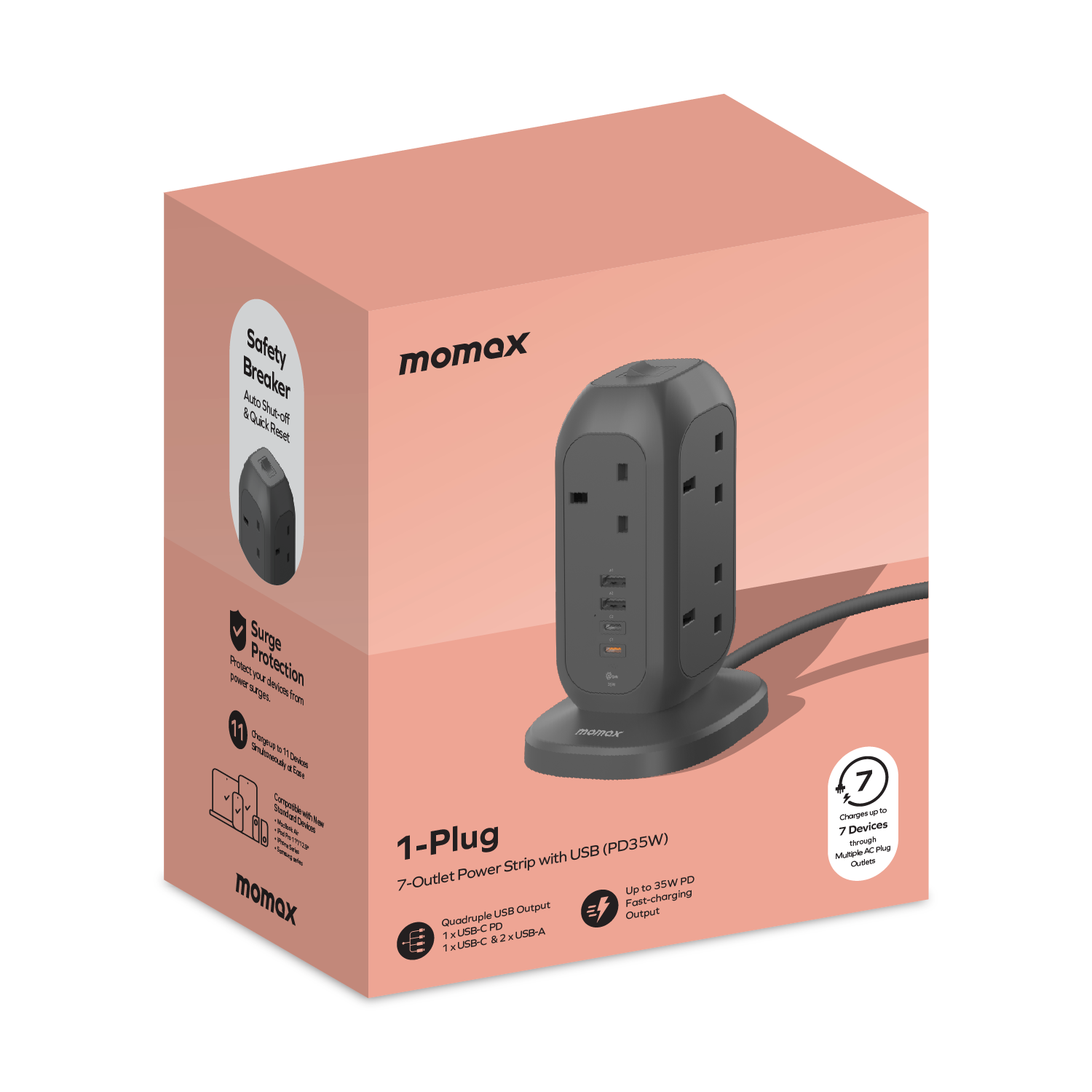 1-Plug PD35W 2A2C 7 位拖板