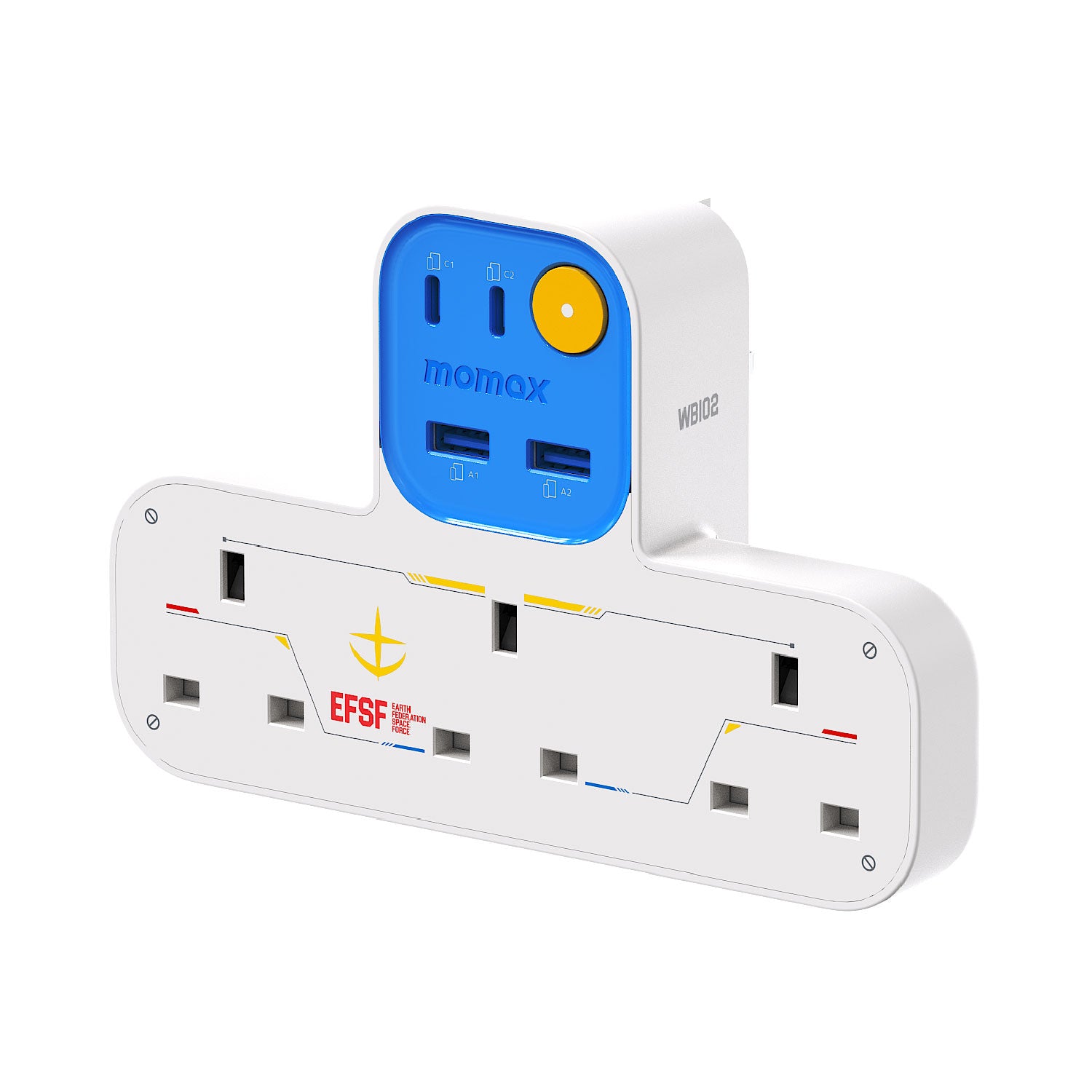 1-Charge Work Flow T-shaped Extension 3 Outlet with USB