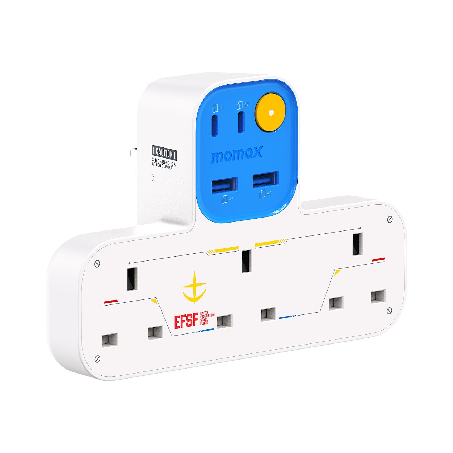 1-Charge Work Flow T-shaped Extension 3 Outlet with USB