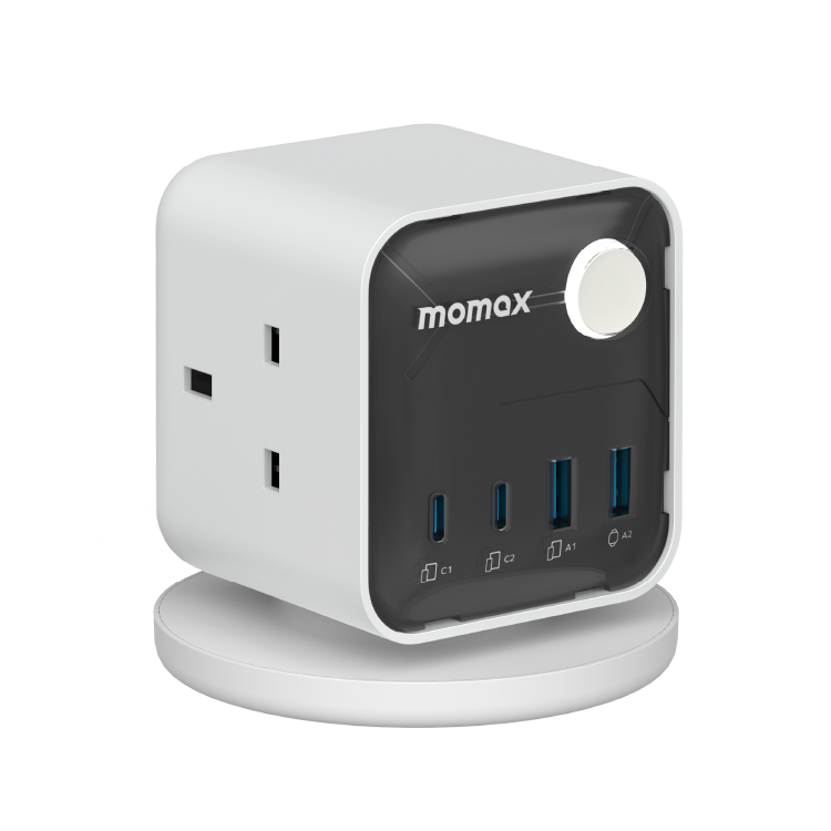 1-Charge Work Flow 3-Outlet GaN Power Cube 25W with USB Ports