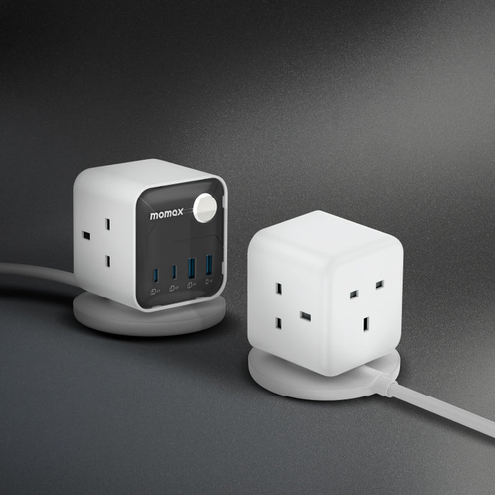 Momax US20UKW 1-Charge Work Flow 3-Outlet GaN Power Cube 25W with USB Ports description image 2