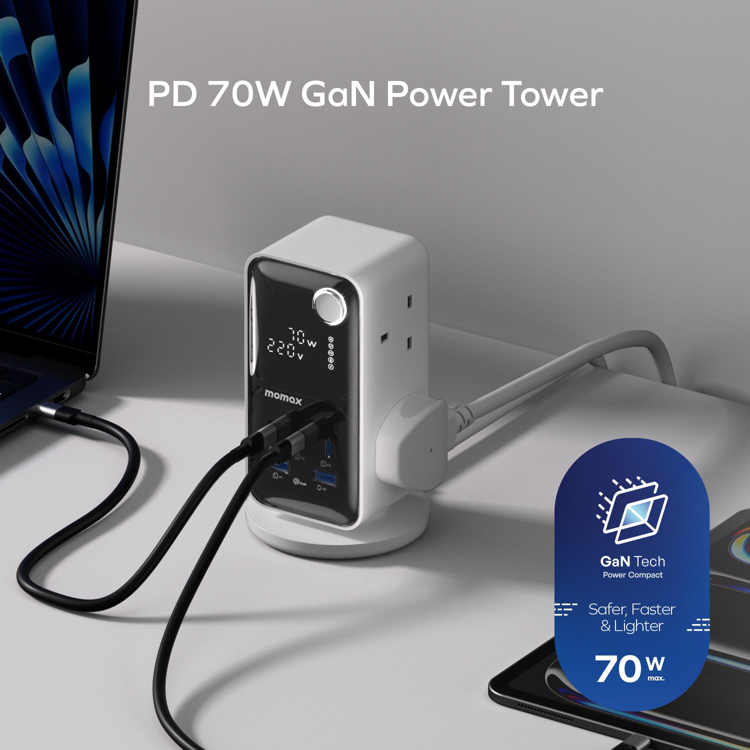1-Charge Work Flow 70W 2A3C 6 位數顯拖板 [新品預售 | 預計 11 月中登場]