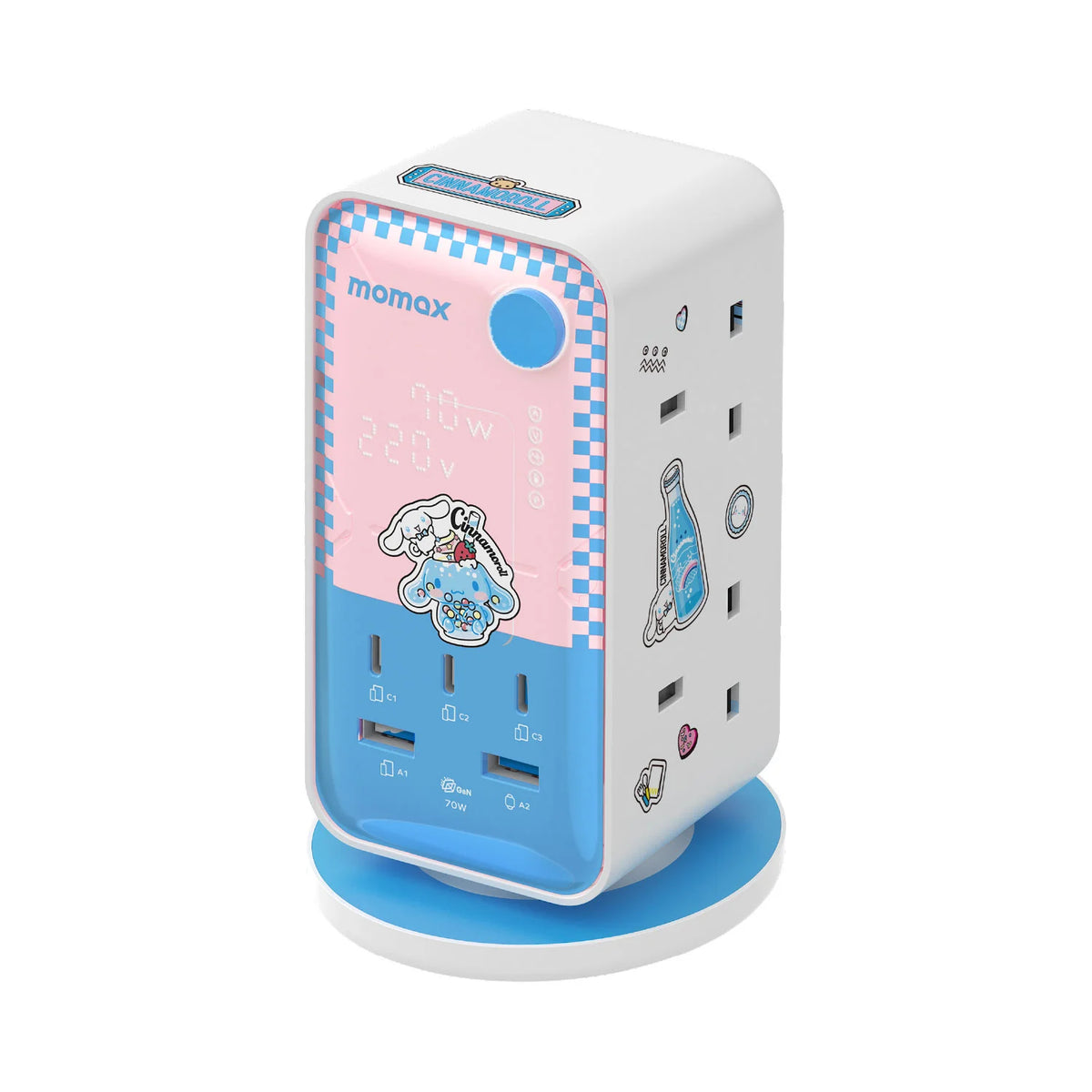 Momax × Cinnamoroll 1-Charge Work Flow 70W 2A3C 6 位數顯拖板