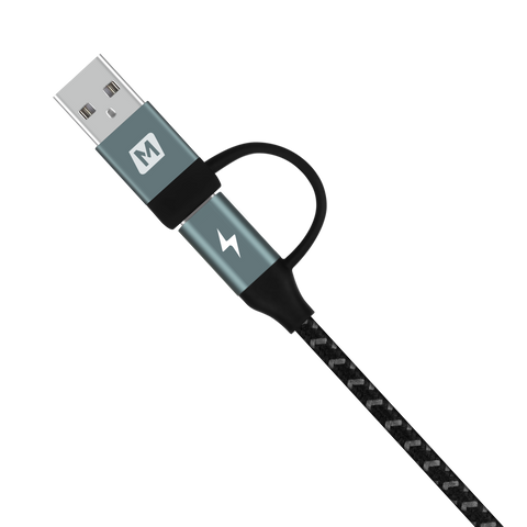One Link 4 in 1 USB A/ USB-C 至 Micro USB/ USB-C 連接線 (1.2M)