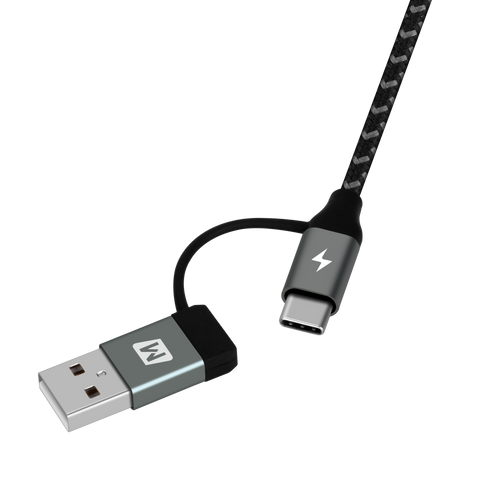 One Link 4 in 1 USB A/ USB-C 至 Micro USB/ USB-C 連接線 (1.2M)
