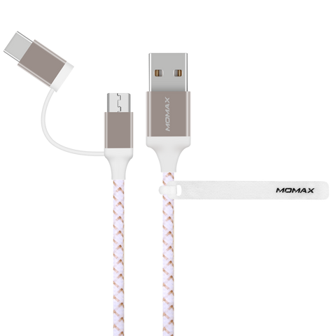 Zero 2-in-1 USB-C & Micro USB 連接線 Android (1M)