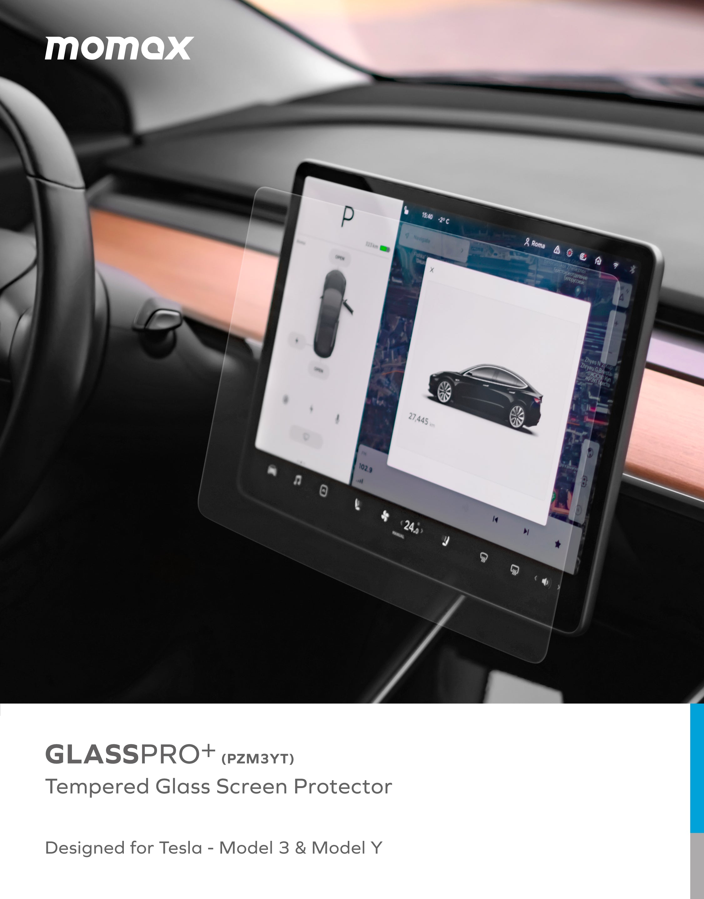 GLASSPRO+ Tesla Model 3/Y 0.33mm玻璃貼