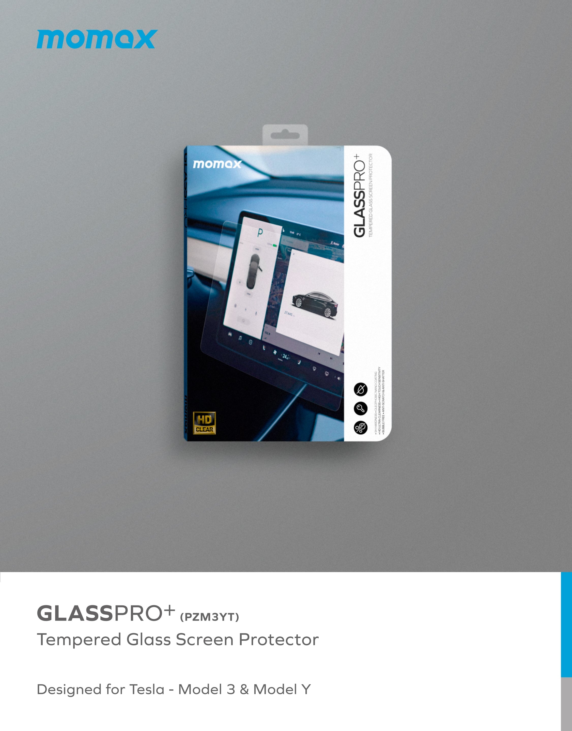 GLASSPRO+ Tesla Model 3/Y 0.33mm glass sticker