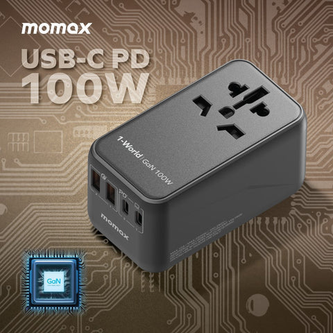 Momax 1-World - 夢想家 100W GaN 全方位快充旅行插座