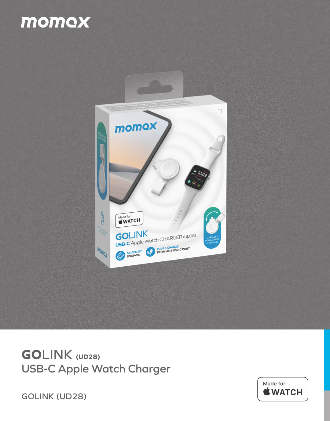 Momax GOLINK USB-C 蘋果手錶充電器