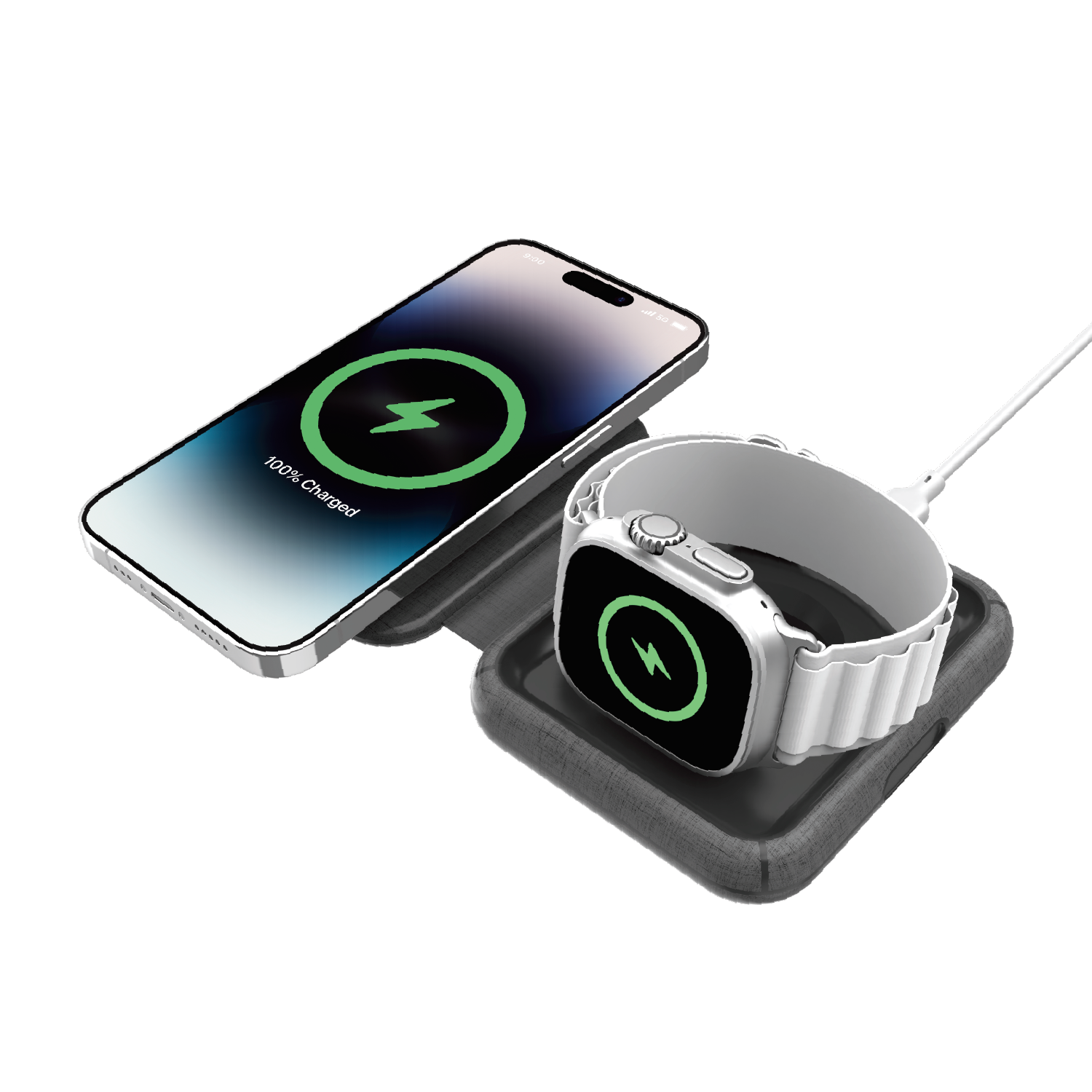 Q.Mag Go 2 in 1 MagSafe Wireless Charger 15W