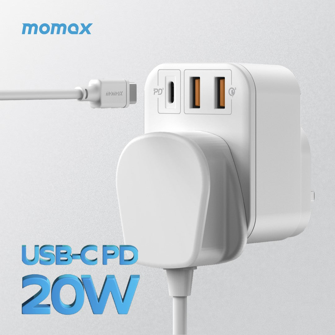 Momax ONEPLUG PD20W 2A1C 1位萬能插蘇