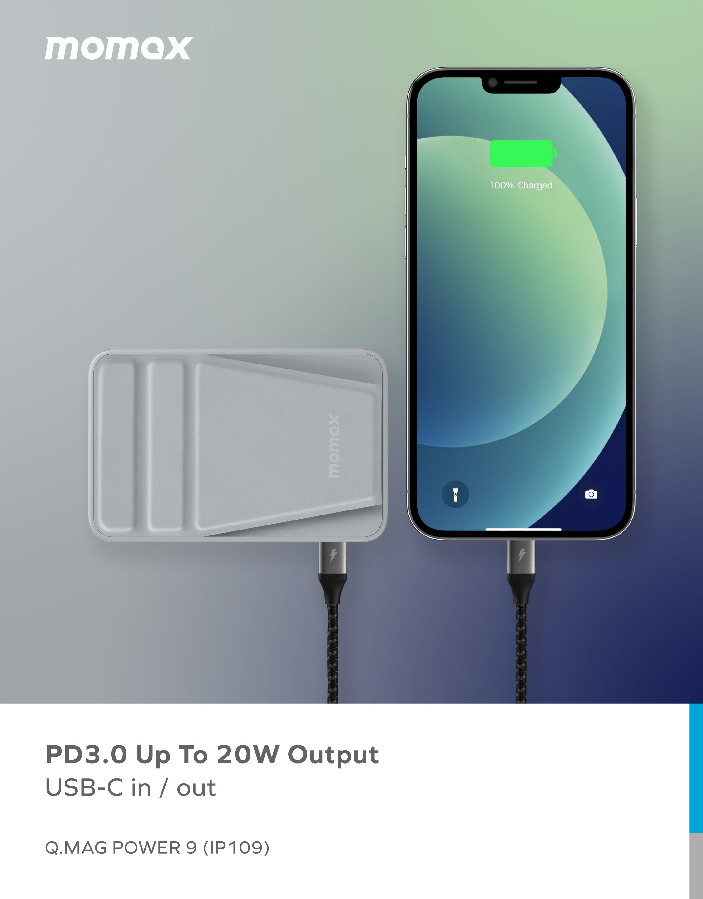 Q.Mag Power 9 磁吸無線充流動電源連支架5000mAh